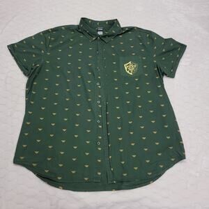 The Legend of Zelda Shirt Mens 3XL Green All Over Triforce Hylian Shield 2016